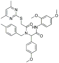 N-(2,4-DIMETHOXYPHENYL)-2-(2-(4,6-DIMETHYLPYRIMIDIN-2-YLTHIO)-N-(4-METHYLBENZYL)ACETAMIDO)-2-(4-METHOXYPHENYL)ACETAMIDE Struktur