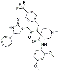 N-(2,4-DIMETHOXYPHENYL)-1-METHYL-4-(2-(4-PHENYL-2-THIOXOIMIDAZOLIDIN-1-YL)-N-(4-(TRIFLUOROMETHYL)BENZYL)ACETAMIDO)PIPERIDINE-4-CARBOXAMIDE Struktur