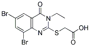 (6,8-DIBROMO-3-ETHYL-4-OXO-3,4-DIHYDRO-QUINAZOLIN-2-YLSULFANYL)-ACETIC ACID Struktur