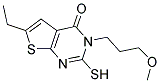 6-ETHYL-2-MERCAPTO-3-(3-METHOXYPROPYL)THIENO[2,3-D]PYRIMIDIN-4(3H)-ONE Struktur