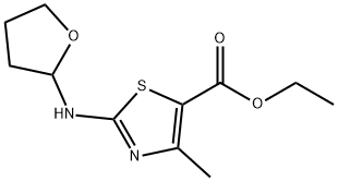 4-METHYL-2-(TETRAHYDRO-FURAN-2-YLAMINO)-THIAZOLE-5-CARBOXYLIC ACID ETHYL ESTER Struktur