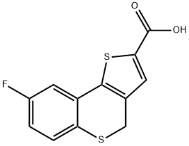 8-FLUORO-4H-THIENO[3,2-C]THIOCHROMENE-2-CARBOXYLIC ACID Struktur