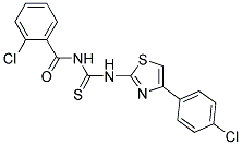 2-CHLORO-N-({[4-(4-CHLOROPHENYL)-1,3-THIAZOL-2-YL]AMINO}CARBONOTHIOYL)BENZAMIDE Struktur