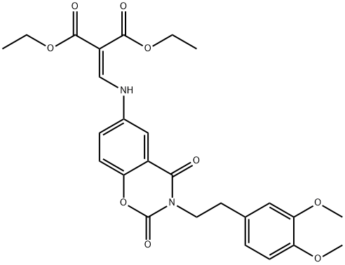 DIETHYL 2-(([3-(3,4-DIMETHOXYPHENETHYL)-2,4-DIOXO-3,4-DIHYDRO-2H-1,3-BENZOXAZIN-6-YL]AMINO)METHYLENE)MALONATE Struktur