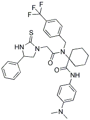 N-(4-(DIMETHYLAMINO)PHENYL)-1-(2-(4-PHENYL-2-THIOXOIMIDAZOLIDIN-1-YL)-N-(4-(TRIFLUOROMETHYL)BENZYL)ACETAMIDO)CYCLOHEXANECARBOXAMIDE Struktur