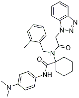 1-(2-(1H-BENZO[D][1,2,3]TRIAZOL-1-YL)-N-(2-METHYLBENZYL)ACETAMIDO)-N-(4-(DIMETHYLAMINO)PHENYL)CYCLOHEXANECARBOXAMIDE Struktur