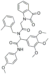 2-(2,3-DIOXOINDOLIN-1-YL)-N-(2-(4-METHOXYPHENYLAMINO)-2-OXO-1-(3,4,5-TRIMETHOXYPHENYL)ETHYL)-N-(2-METHYLBENZYL)ACETAMIDE Struktur