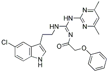 (E)-N-((2-(5-CHLORO-1H-INDOL-3-YL)ETHYLAMINO)(4,6-DIMETHYLPYRIMIDIN-2-YLAMINO)METHYLENE)-2-PHENOXYACETAMIDE Struktur