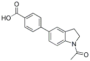 4-(1-ACETYL-2,3-DIHYDRO-1H-INDOL-5-YL)BENZOIC ACID Struktur
