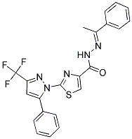 N'-[(1E)-1-PHENYLETHYLIDENE]-2-[5-PHENYL-3-(TRIFLUOROMETHYL)-1H-PYRAZOL-1-YL]-1,3-THIAZOLE-4-CARBOHYDRAZIDE Struktur