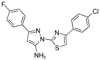 1-[4-(4-CHLOROPHENYL)-1,3-THIAZOL-2-YL]-3-(4-FLUOROPHENYL)-1H-PYRAZOL-5-AMINE Struktur