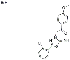 2-[5-(2-CHLOROPHENYL)-2-IMINO-1,3,4-THIADIAZOL-3(2H)-YL]-1-(4-METHOXYPHENYL)ETHANONE HYDROBROMIDE Struktur