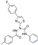 1-[4-(4-FLUOROPHENYL)-1,3-THIAZOL-2-YL]-2-(4-METHYLBENZOYL)-N-PHENYL-1-HYDRAZINECARBOXAMIDE Struktur