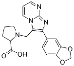 1-(2-BENZO[1,3]DIOXOL-5-YL-IMIDAZO[1,2-A]PYRIMIDIN-3-YLMETHYL)-PYRROLIDINE-2-CARBOXYLIC ACID Struktur