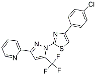 2-[1-[4-(4-CHLOROPHENYL)-1,3-THIAZOL-2-YL]-5-(TRIFLUOROMETHYL)-1H-PYRAZOL-3-YL]PYRIDINE Struktur