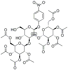 4-NITROPHENYL 2,3-DI-O-(2,3,4,6-TETRA-O-ACETYL-BETA-D-GLUCOPYRANOSYL)-BETA-D-GLUCOPYRANOSIDE Struktur