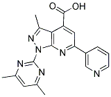 1-(4,6-DIMETHYL-PYRIMIDIN-2-YL)-3-METHYL-6-PYRIDIN-3-YL-1H-PYRAZOLO[3,4-B]PYRIDINE-4-CARBOXYLIC ACID Struktur