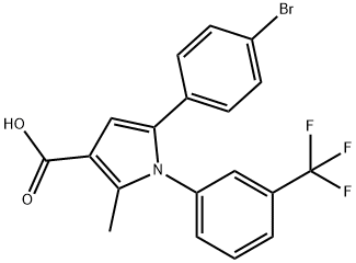 5-(4-BROMOPHENYL)-2-METHYL-1-[3-(TRIFLUOROMETHYL)PHENYL]-1H-PYRROLE-3-CARBOXYLIC ACID Struktur