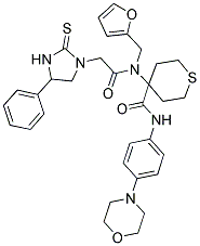 4-(N-(FURAN-2-YLMETHYL)-2-(4-PHENYL-2-THIOXOIMIDAZOLIDIN-1-YL)ACETAMIDO)-N-(4-MORPHOLINOPHENYL)-TETRAHYDRO-2H-THIOPYRAN-4-CARBOXAMIDE Struktur