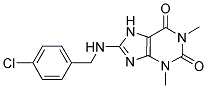 8-[(4-CHLOROBENZYL)AMINO]-1,3-DIMETHYL-3,7-DIHYDRO-1H-PURINE-2,6-DIONE Struktur