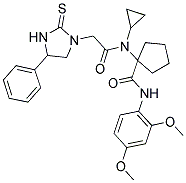 1-(N-CYCLOPROPYL-2-(4-PHENYL-2-THIOXOIMIDAZOLIDIN-1-YL)ACETAMIDO)-N-(2,4-DIMETHOXYPHENYL)CYCLOPENTANECARBOXAMIDE Struktur