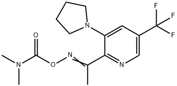 2-(([(DIMETHYLAMINO)CARBONYL]OXY)ETHANIMIDOYL)-3-(1-PYRROLIDINYL)-5-(TRIFLUOROMETHYL)PYRIDINE Struktur