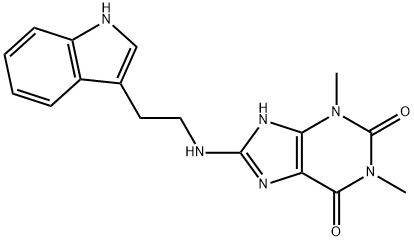 8-{[2-(1H-INDOL-3-YL)ETHYL]AMINO}-1,3-DIMETHYL-3,7-DIHYDRO-1H-PURINE-2,6-DIONE Struktur