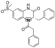 (3S)-3-BENZYL-7-METHANESULFONYL-4-PHENYLACETYL-3,4-DIHYDRO-1H-QUINOXALIN-2-ONE Struktur