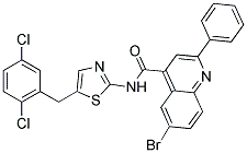 6-BROMO-N-[5-(2,5-DICHLOROBENZYL)-1,3-THIAZOL-2-YL]-2-PHENYLQUINOLINE-4-CARBOXAMIDE Struktur