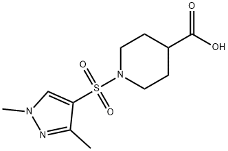 1-(1,3-DIMETHYL-1 H-PYRAZOLE-4-SULFONYL)-PIPERIDINE-4-CARBOXYLIC ACID Struktur