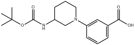 1-(3-CARBOXY-PHENYL)-PIPERIDIN-3-CARBAMIC ACID TERT-BUTYL ESTER Struktur