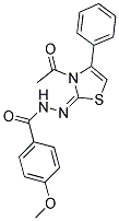 N'-[(2E)-3-ACETYL-4-PHENYL-1,3-THIAZOL-2(3H)-YLIDENE]-4-METHOXYBENZOHYDRAZIDE Struktur