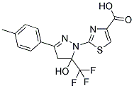 2-[5-HYDROXY-3-(4-METHYLPHENYL)-5-(TRIFLUOROMETHYL)-4,5-DIHYDRO-1H-PYRAZOL-1-YL]-1,3-THIAZOLE-4-CARBOXYLIC ACID Struktur