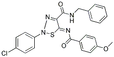 N-BENZYL-2-(4-CHLOROPHENYL)-5-[(4-METHOXYBENZOYL)IMINO]-1,2,3-THIADIAZOLE-4(2H)-CARBOXAMIDE Struktur