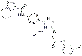 N-(4-(4-ALLYL-5-(2-(3-METHOXYPHENYLAMINO)-2-OXOETHYLTHIO)-4H-1,2,4-TRIAZOL-3-YL)PHENYL)-4,5,6,7-TETRAHYDROBENZO[B]THIOPHENE-3-CARBOXAMIDE Struktur