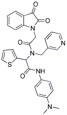 N-(4-(DIMETHYLAMINO)PHENYL)-2-(2-(2,3-DIOXOINDOLIN-1-YL)-N-(PYRIDIN-3-YLMETHYL)ACETAMIDO)-2-(THIOPHEN-2-YL)ACETAMIDE Struktur