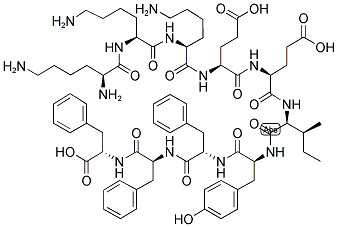 H-LYS-LYS-LYS-GLU-GLU-ILE-TYR-PHE-PHE-PHE-OH Struktur