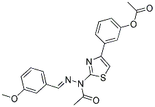 3-{2-[(2E)-1-ACETYL-2-(3-METHOXYBENZYLIDENE)HYDRAZINO]-1,3-THIAZOL-4-YL}PHENYL ACETATE Struktur