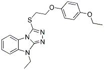 3-[2-(4-ETHOXY-PHENOXY)-ETHYLSULFANYL]-9-ETHYL-9H-BENZO[4,5]IMIDAZO[2,1-C][1,2,4]TRIAZOLE Struktur