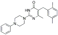 5-(2,5-DIMETHYLBENZYL)-6-METHYL-2-(4-PHENYLPIPERAZIN-1-YL)PYRIMIDIN-4(3H)-ONE Struktur