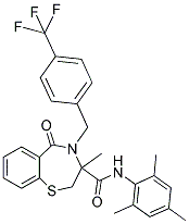 N-MESITYL-3-METHYL-5-OXO-4-(4-(TRIFLUOROMETHYL)BENZYL)-2,3,4,5-TETRAHYDROBENZO[F][1,4]THIAZEPINE-3-CARBOXAMIDE Struktur