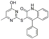 3-[(4-HYDROXY-6-METHYLPYRIMIDIN-2-YL)THIO]-4-PHENYLQUINOLIN-2(1H)-ONE Struktur