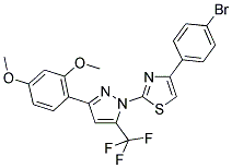 4-(4-BROMOPHENYL)-2-[3-(2,4-DIMETHOXYPHENYL)-5-(TRIFLUOROMETHYL)-1H-PYRAZOL-1-YL]-1,3-THIAZOLE Struktur