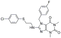 8-(2-(4-CHLOROPHENYLTHIO)ETHYLAMINO)-7-(4-FLUOROBENZYL)-1,3-DIMETHYL-1H-PURINE-2,6(3H,7H)-DIONE Struktur