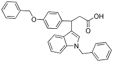 3-(1-BENZYL-1H-INDOL-3-YL)-3-(4-BENZYLOXY-PHENYL)-PROPIONIC ACID Struktur