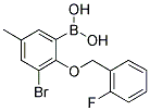 3-BROMO-2-(2'-FLUOROBENZYLOXY)-5-METHYLPHENYLBORONIC ACID Struktur