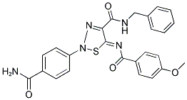 2-[4-(AMINOCARBONYL)PHENYL]-N-BENZYL-5-[(4-METHOXYBENZOYL)IMINO]-1,2,3-THIADIAZOLE-4(2H)-CARBOXAMIDE Struktur