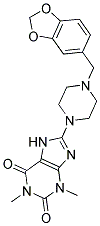 1,3-DIMETHYL-8-(4-(3,4-METHYLENEDIOXYBENZYL)PIPERAZIN-1-YL)-3,7-DIHYDRO-1H-PURINE-2,6-DIONE Struktur