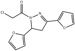 1-(CHLOROACETYL)-3,5-DI-2-FURYL-4,5-DIHYDRO-1H-PYRAZOLE Struktur