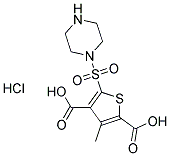 3-METHYL-5-(PIPERAZIN-1-YLSULFONYL)THIOPHENE-2,4-DICARBOXYLIC ACID HYDROCHLORIDE Struktur